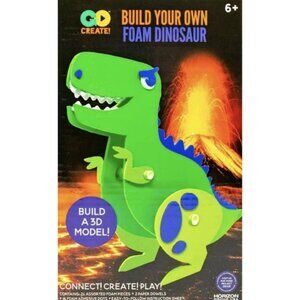 Go Create - Build Your Own Foam 3D Dinosaur Kit, New